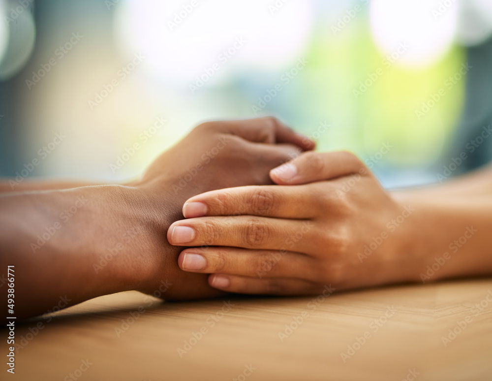 Aufkleber i will help you wherever i can. cropped shot of two unrecognizable people holding hands while being 