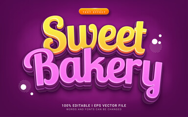 sweet bakery 3d style text effect