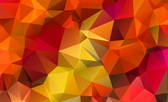 Illustration Colorful swirl rainbow polygon background or frame triangle pattern in multi rainbow spectrum color