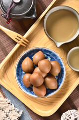 Crispy plums on the plate