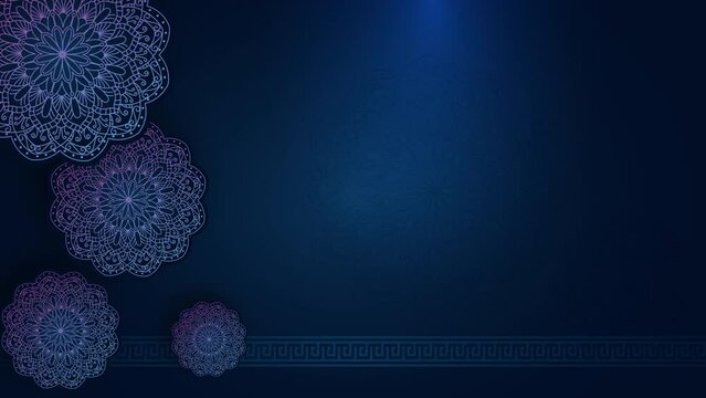 Islamic Background, islamic mandala arabesque style with blue background