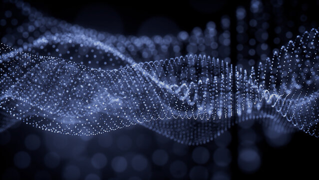 Big Data Concept. Blue, Futuristic Digital Style. 3D Render.