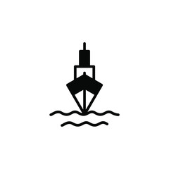 Ship, Boat, Sailboat Solid Line Icon Vector Illustration Logo Template. Suitable For Many Purposes.