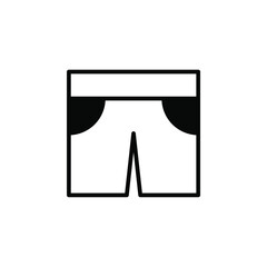 Shorts, Casual, Pants Solid Line Icon Vector Illustration Logo Template. Suitable For Many Purposes.