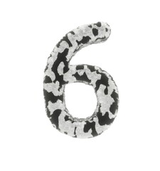 Cow Themed Font  Number 6