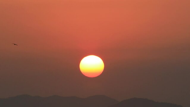 15 Jan 2021, Belcher Bay, Sunset at city of Hong kong