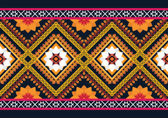 Geometric ethnic flower pattern for background,fabric,wrapping,clothing,wallpaper,Batik,carpet,embroidery style.