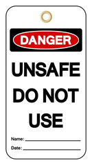 Danger Unsafe Do Not Use Tag Symbol Sign,Vector Illustration, Isolate On White Background Label. EPS10
