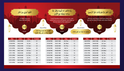 Ramadhan Islamic Calendar Vector Design Template Free EPS File