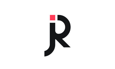 Alphabet letters Initials Monogram logo JR, RJ, J and R