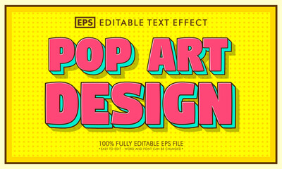 Editable text effect in comic pop art style