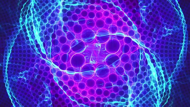 Kaleidoscope fractal abstract - neon bubblewrap - seamless looping music vj colorful chaotic streaming backdrop art.