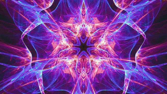 Kaleidoscope fractal abstract - cosmic trippy trance - seamless looping music vj colorful chaotic streaming backdrop art.