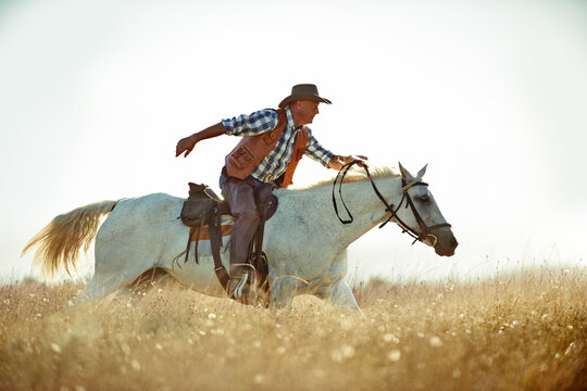 Yeeha. A cowboy on his horse.