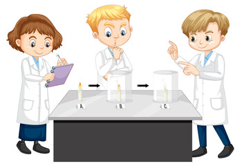 Scientist kids cartoon character