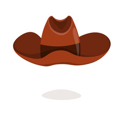 Cowboy hat isolated element. Vector drawing illustration for icon, game, packaging, banner. Wild west, western, cowboy concept