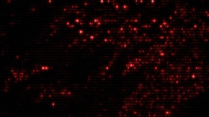 Abstract red computer hex code full-frame background. Concept binary encryption technology algorithm screen animation for hud design and artificial intelligence machine learning design template.