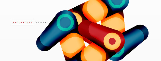 Trendy creative minimalist geometric background. Abstract round shapes composition for wallpaper, banner, background or landing