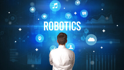 Rear view of a businessman