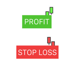 Profit and Stop loss icon , stock market concept , Investment symbols.