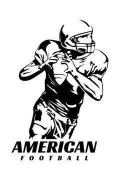american football illustration design logo icon vector