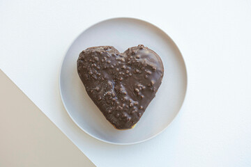 chocolate donuts on white background