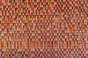 Brown brick wall. Texture of brown brick wall pattern background. Abstract wallpaper texture with old and vintage style pattern. Home or office design backdrop. Outstandingly beautiful architecture.