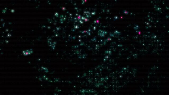 Abstract green computer hex code full-frame loop background. Concept binary encryption technology algorithm screen animation for hud design and artificial intelligence machine learning design template