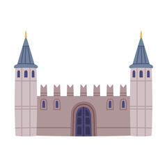 Gate of Salutation with Castellation Wall and Towers as Turkey Building Vector Illustration