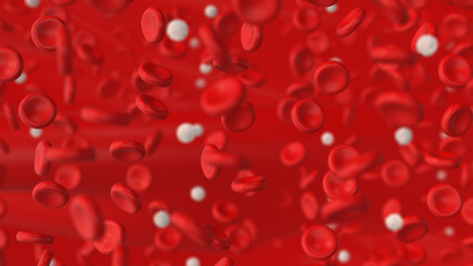 Red and white Blood Cells in an artery