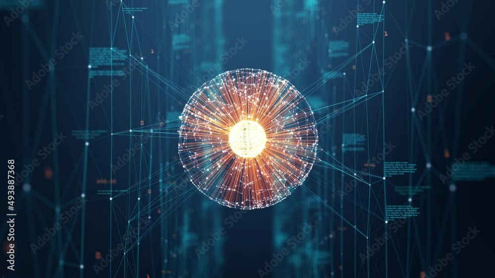Poster big data concept. digital data flow.