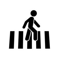 Crosswalk icon. Pedestrian crossing vector icon illustration isolated on white background