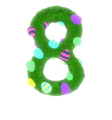 Grass with Eggs Themed Font Number 8