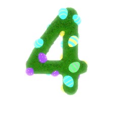 Grass with Eggs Themed Font Number 4