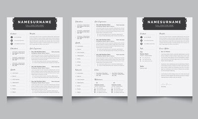  Elegant Resume Layout with Cover Letter Vector simple design