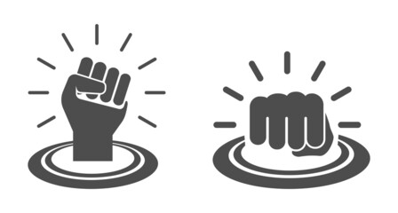 hand fist closed and hit in circle