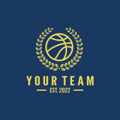 Basketball team emblem logo design vector illustration