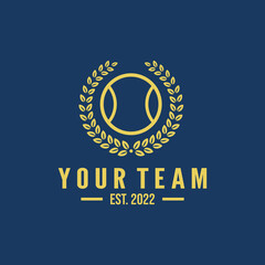 Tennis emblem logo design vector illustration
