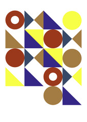 Flat bauhaus memphis colorful abstract design background
