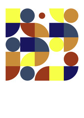 Flat bauhaus memphis colorful abstract design background