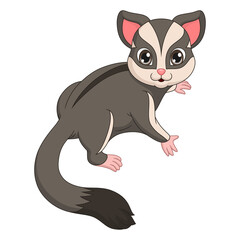 Cartoon funny sugar glider posing