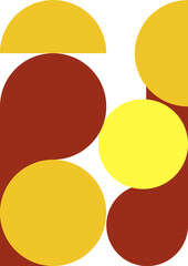 Flat bauhaus memphis yellow brown colorful abstract design background