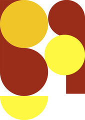 Flat bauhaus memphis brown yellow colorful abstract design background