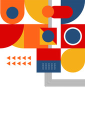 Colorful bauhaus memphis abstract design background