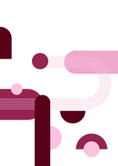 Modern bauhaus memphis pink purple colorful abstract design background