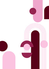 Modern bauhaus memphis pink purple colorful abstract design background
