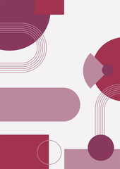 Modern bauhaus memphis pink purple colorful abstract design background