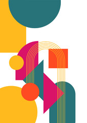 Obraz premium Modern bauhaus memphis colorful abstract design background