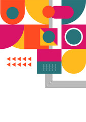 Fototapeta premium Modern bauhaus memphis colorful abstract design background