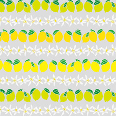 レモン_Lemon pattern　檸檬花柄